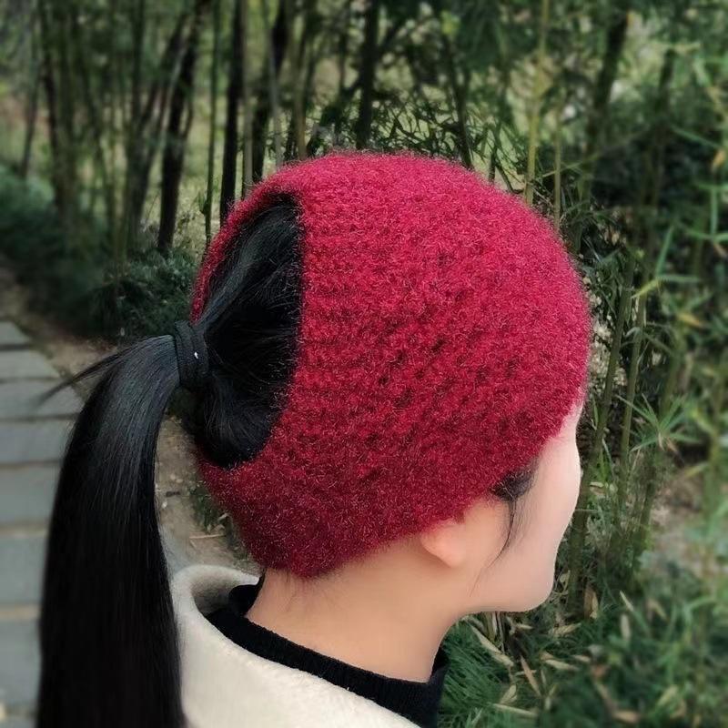 1 Pack Soft Warm Women's Truban Ear Warmer Headbands | Thick Wide-Brimmed Hollow Out Design, Burgundy/Navy/Beige/White, Headbands for Thick Hair