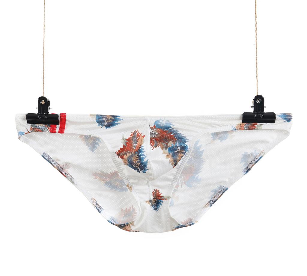 Men's Low-Waist Cartoon Mesh Briefs - Summer Youth Style E-073