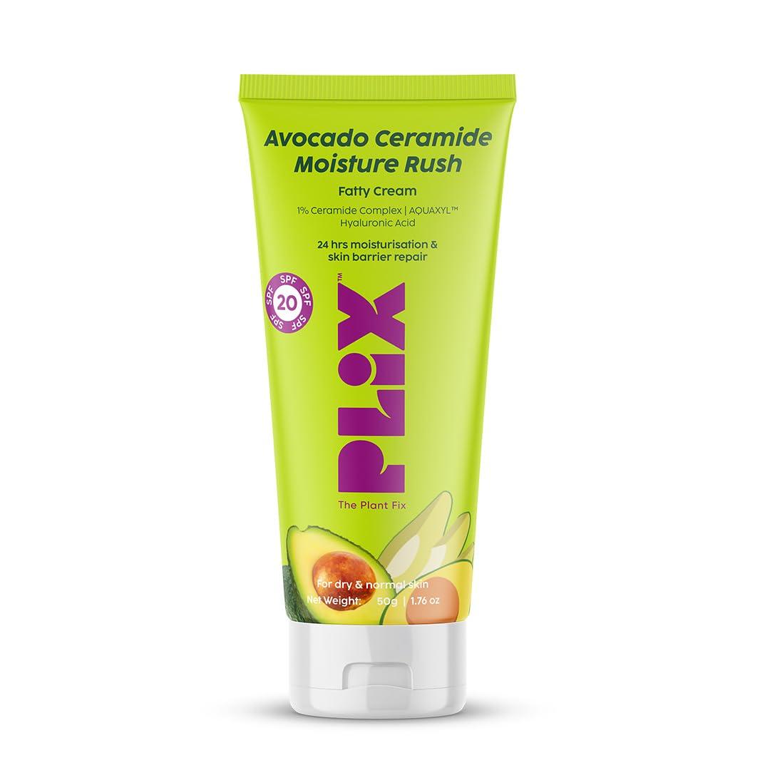 PLIX The Plant Fix Avocado Ceramide Moisture Rush Cream SPF 20 50G Deep Hydration Barrier Repair