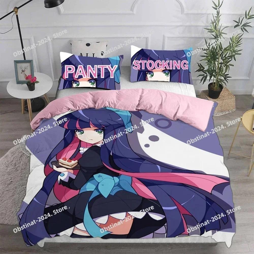 3D Panty & Stocking with Garterbelt Theme Bedding Set Printed Single Comforter Quilt Duvet Cover Pillow Case 3 Pieces Kids Adult