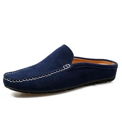 Modne Letnie Muły Zamszowe Półbuty Dla Mężczyzn Casualowe Męskie Penny Loafers Kapcie Wsuwane Płaskie Leniwe Buty Do Prowadzenia Samochodu Męskie Mokasyny