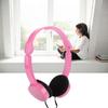Foldable Wired Stereo Headset Children Headphone with Microphone for Smartphone TabletPink