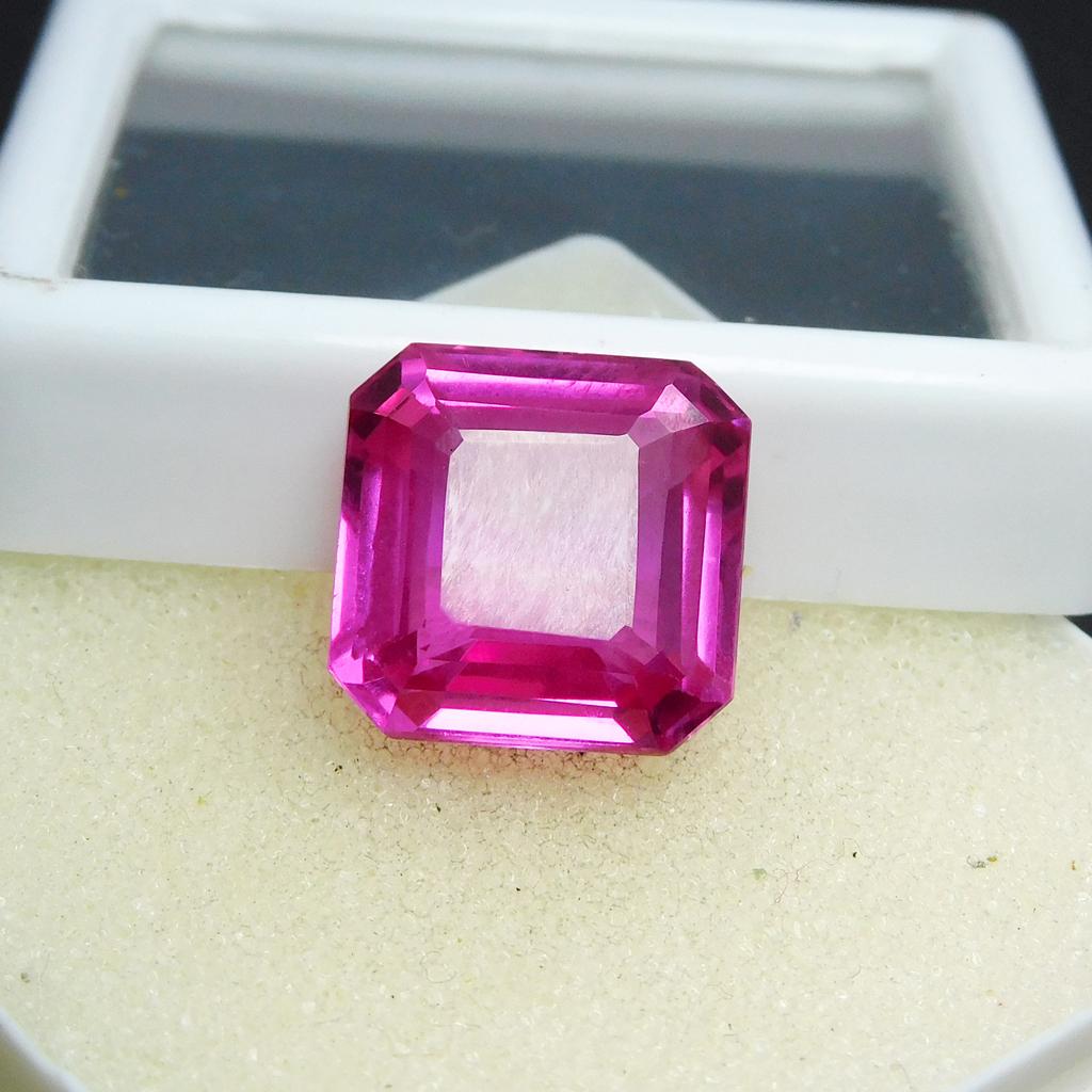 15.6 Ct Natural Pink Sapphire Square Cut Jewelry Making Loose Gemstone