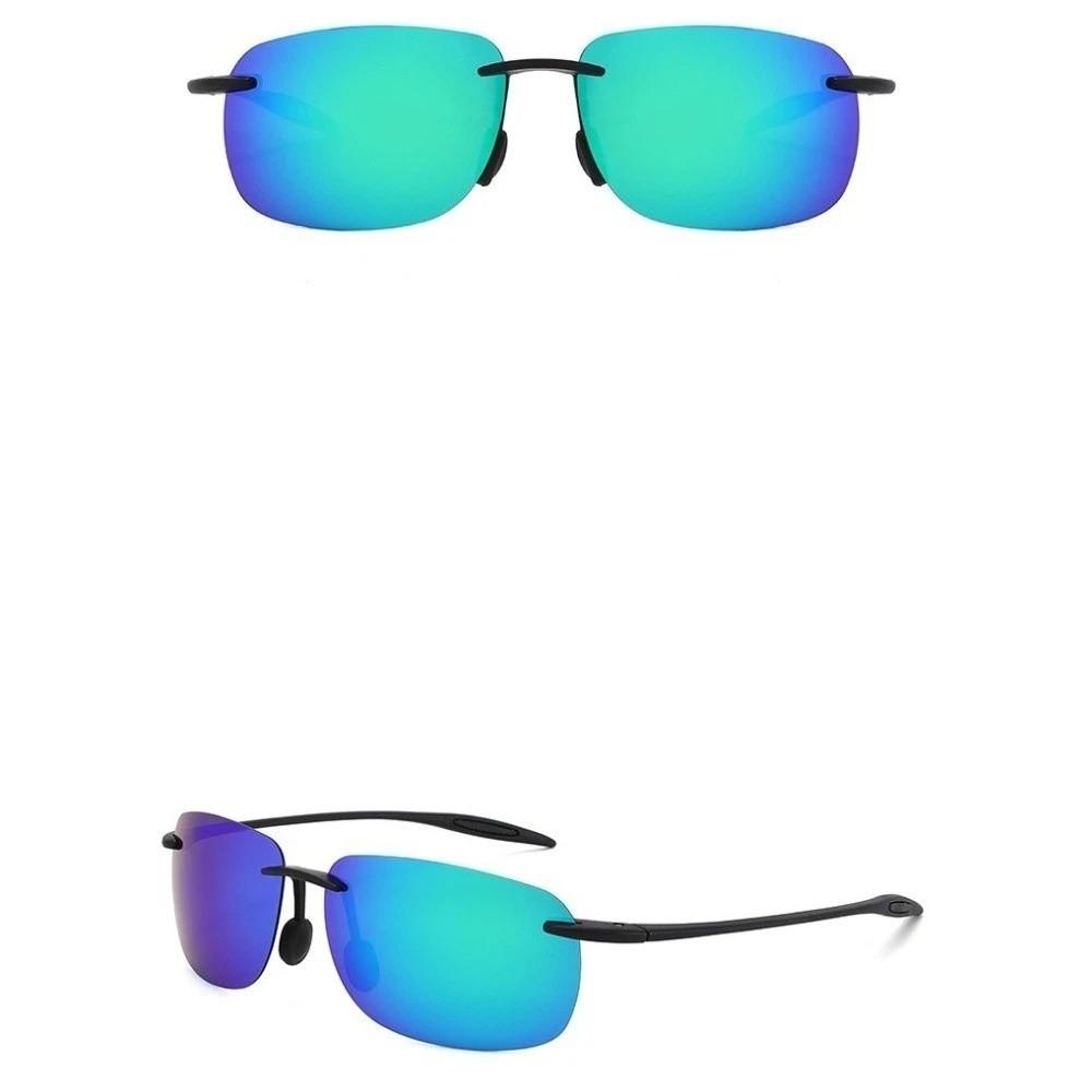 Flexible Frame Polarizing Sport Sunglasses Comfort Fit Colorful Design Frameless Sunglasses Square Shape PC