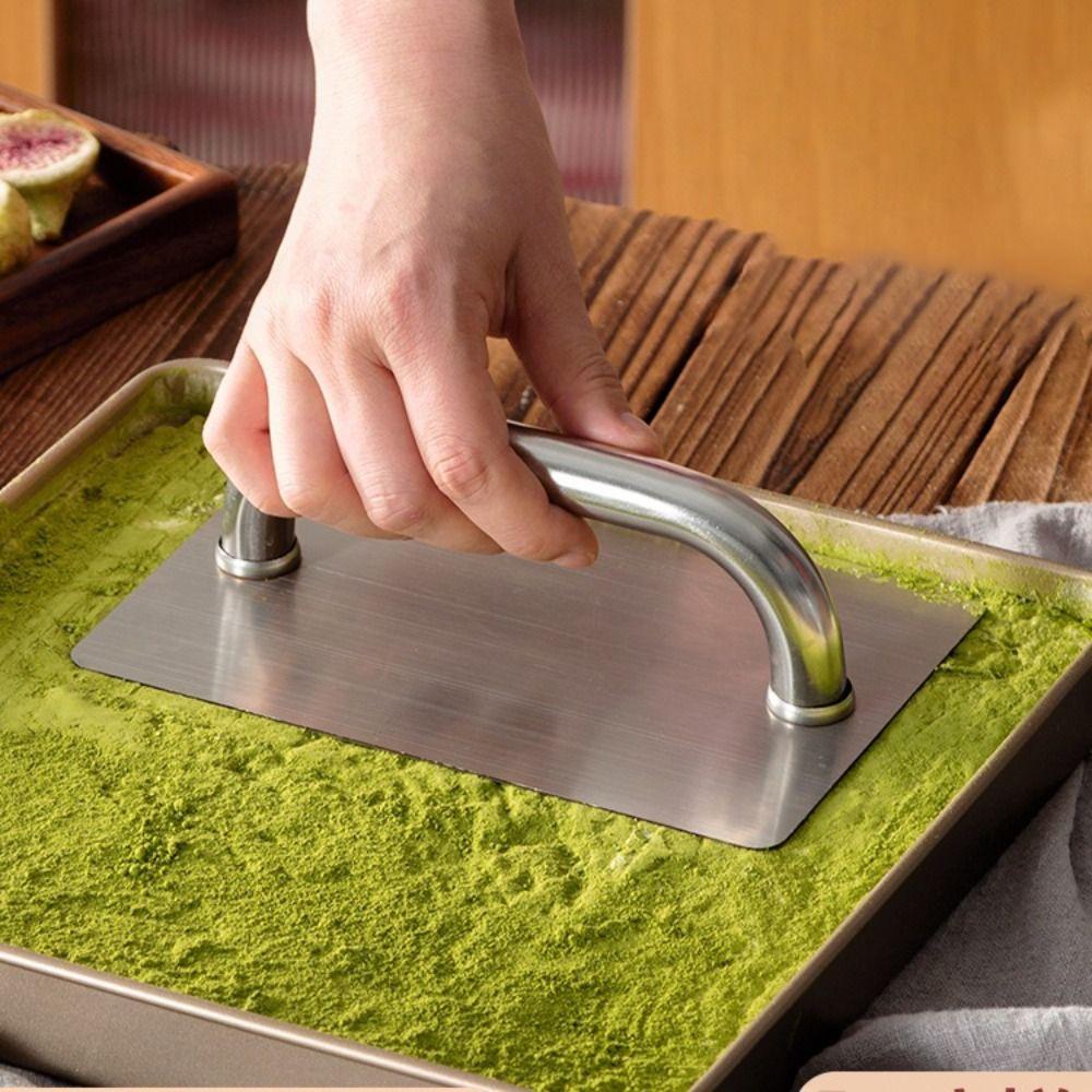 Stainless Steel Burger Patty Press Professional High-Grip Handle Donkey-hide Gelatin Press Rectangular Snowflake Crisp Presser