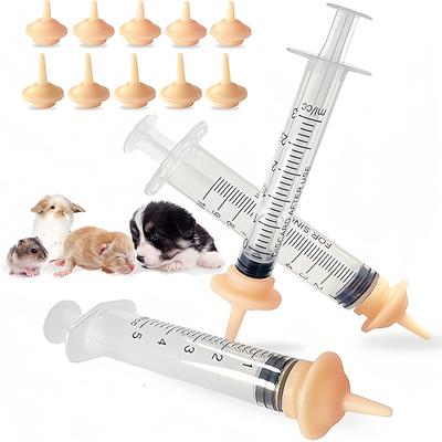 9PCS Kitten and Puppy Pet Teats - Pet and Wild Animal Silicone Feeding Nipple, Small Pre-drilled Feeding Nipple