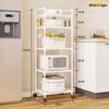 Multi-Layer Kitchen Storage Trolley: Punch-Free Rack for Pots and Microwave