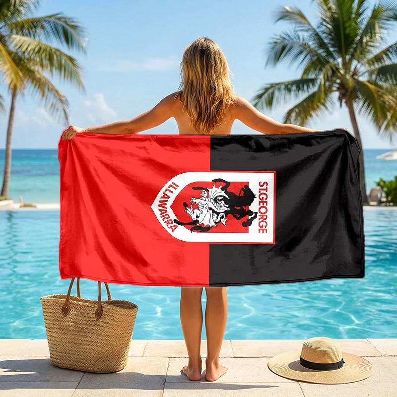 St George Illawarra Fashion Beach Towel: Ideal for Summer Adventures Soft, absorbent and quick drying suitable for swimming and bathing