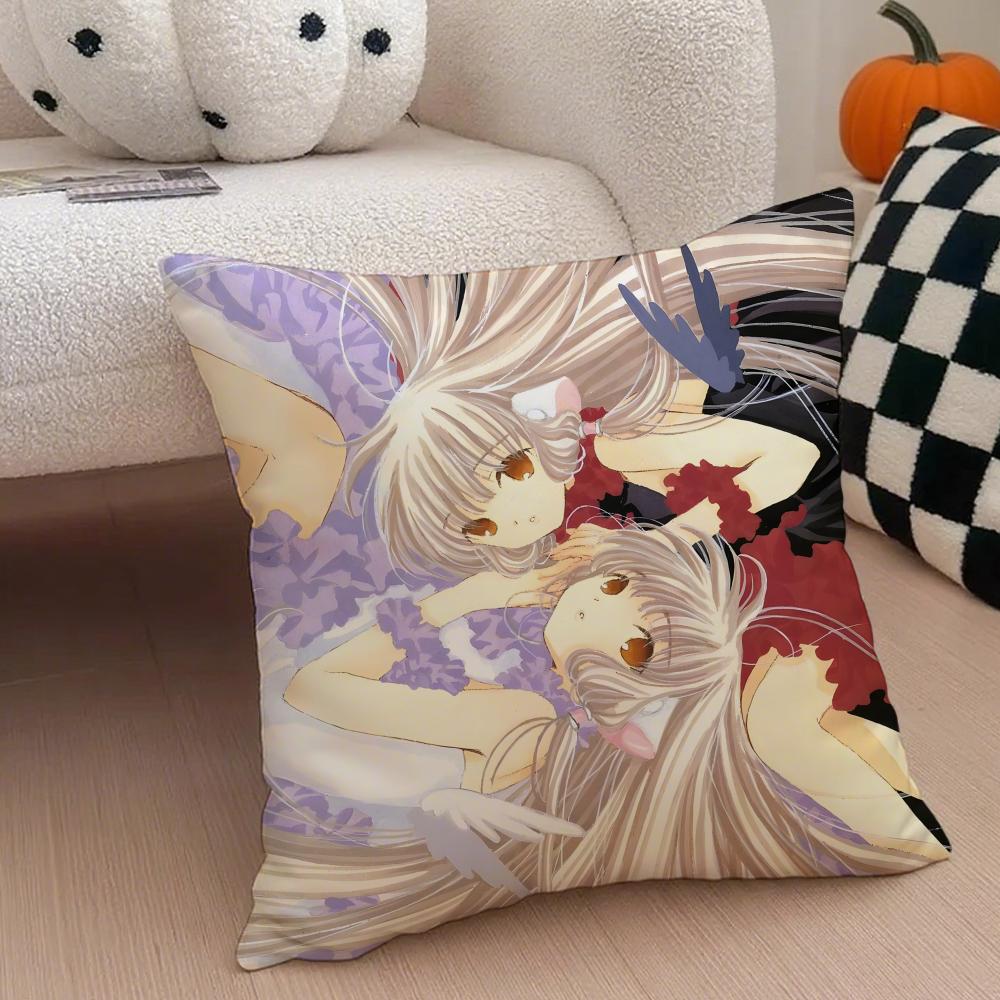Аниме Наволочка C-Chobits Наволочка против пылевых клещей Невидимая молния Шелковистый короткий плюш Чехол для подушки на диван 12x12Inch