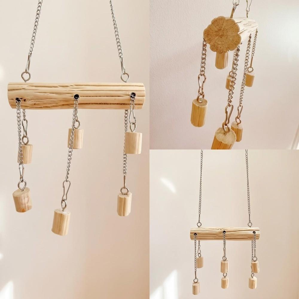 Bite Resistant Parrot Wooden Swing Non-slip Suspension Bridges Parrot Play Stand Sliding Chain Bird Standing Perch