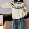 European & American Women's Color-Block Round Neck Fashion Pullover Sweater