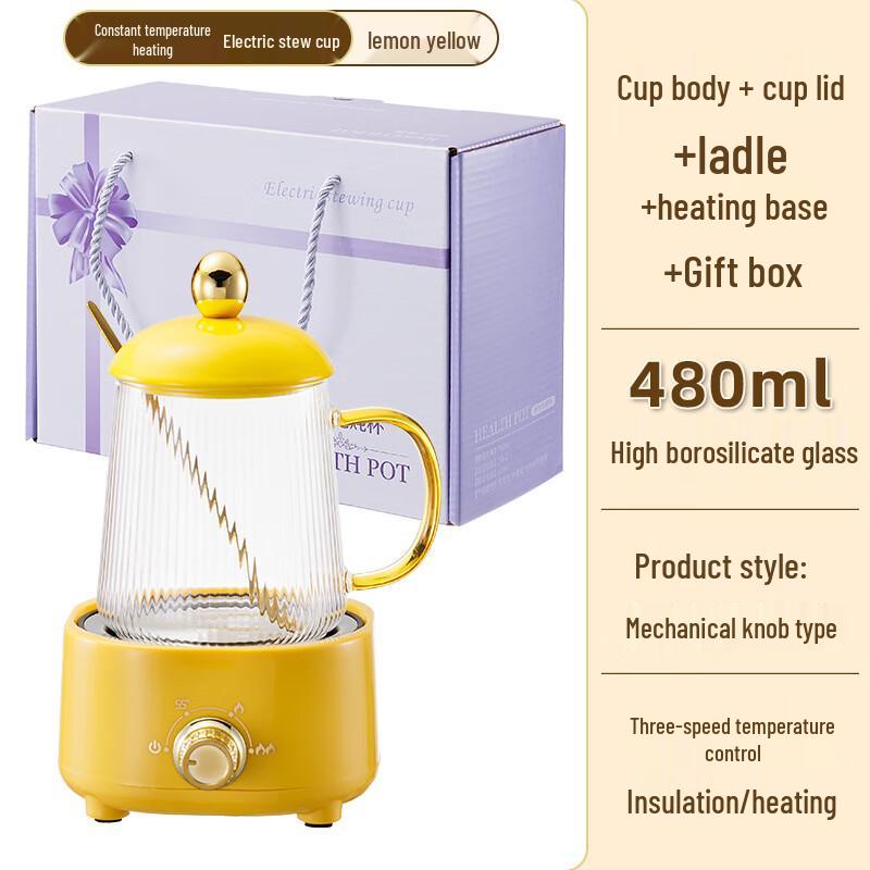 Shangqi Portable Electric Glass Stew Cup & Kettle