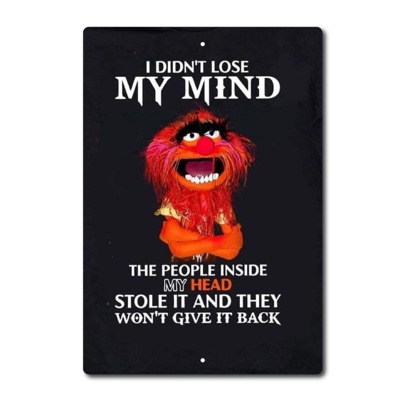 Vintage Muppets Animal Quote Metal Sign, Funny Wall Decor for Home Office