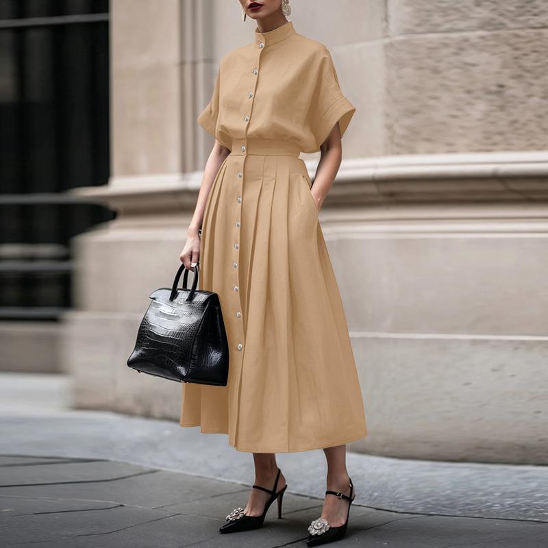 ZANZEA Women Short Sleeve Blouse and Long Skirts Summer Two Piece Suit Sets