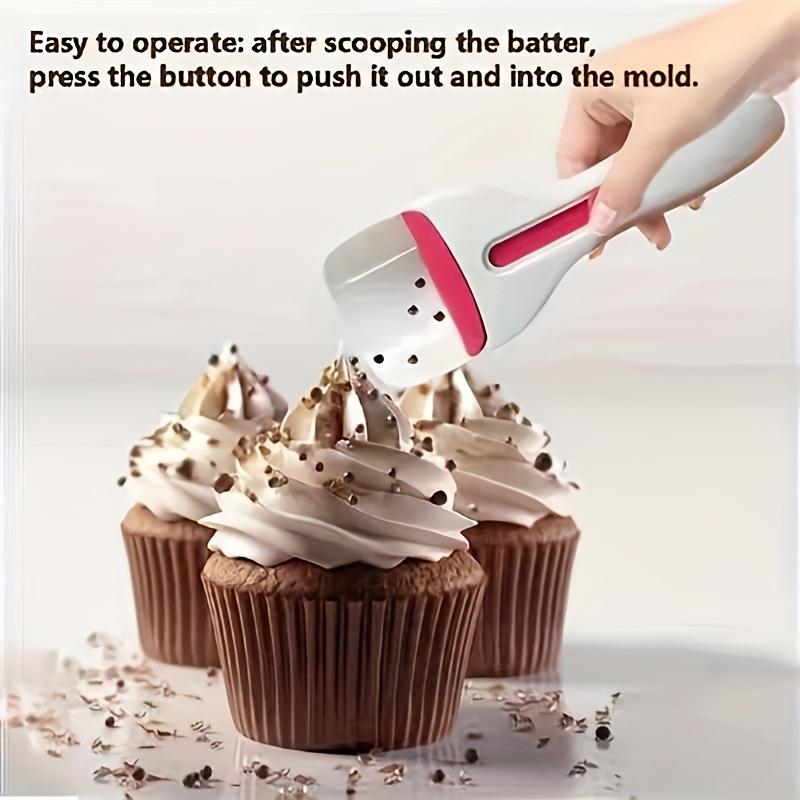 Non-Stick Cake Spoon Push-Pull Mechanism for Cakes Pastries Tarts Brownies Cookies, Easy Clean Baking Tool