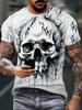 2026 New Men's Punk Style T-Shirt Skeleton 3D Pattern Printing Cool Fashion Graphic Streetwear Summer Oversize Men's Clothing