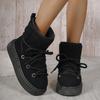 Large Size Thick-soled Cross-strap Snow Boots Women's 2025 Winter New Thickened Thermal Casual Short Cotton Boots