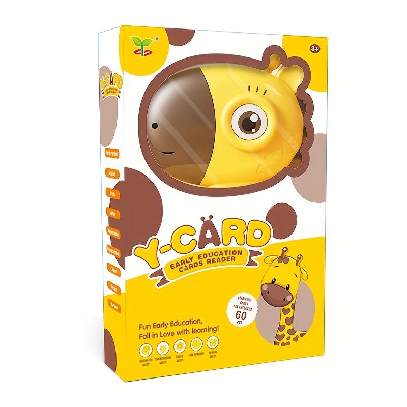 Giraffe Card Reader with 60 Double Sided Cards,Learning Machine for Reading and Writing Skills,Realistic Animal Sounds, Easy Operation,Volume Control