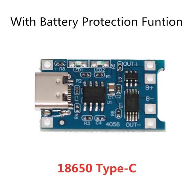 2/5PCS Type-c Micro USB 5V 1A 18650 TP4056 Lithium Battery Charger Module Charging Board With Protection Dual Functions 1A