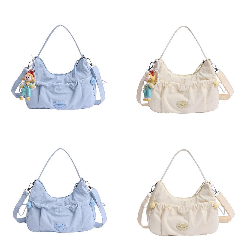 Fashion Nylon Single Shoulder Bag For Women With Zipper Closure And Mobile Pocket