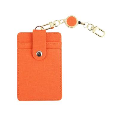 HHARUCO Pass Case Reel Men Women Children Unisex Vertical Ticket Holder Stretchable Double-Sided Holds 2 3 IC Cards Employee ID Genuine Leather PU