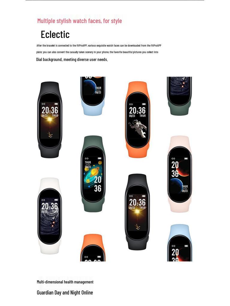 M8 Smart Bracelet: Sport Pedometer, Heart Rate, Blood Pressure & Oxygen Monitor with Bluetooth Connectivity