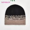 SOMALER Winter Hats for Women Warm Angora Wool Knitted Hat Fashion Sequin Beanie Hat Thick Long Rabbit Fur Hair  Skull Cap Bonnet