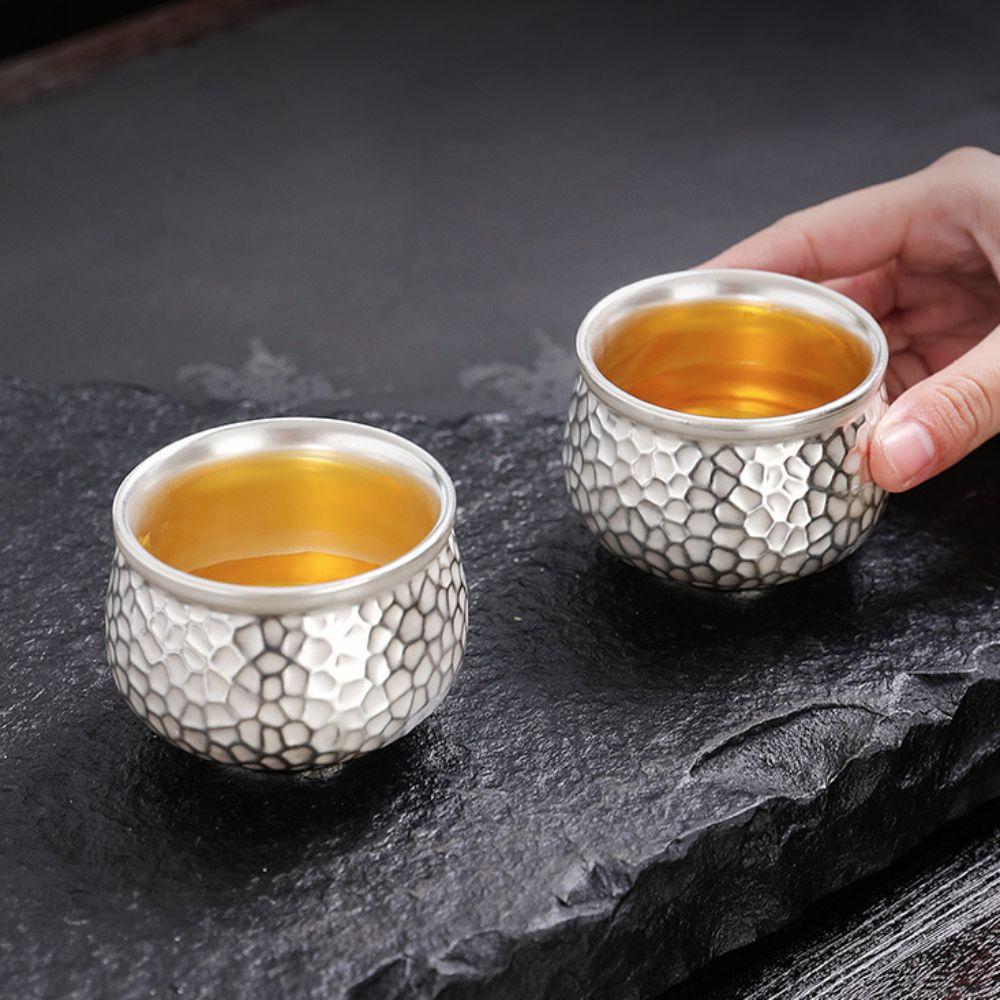 Filter Kung Fu Tea Pot Hammered Texture Portable Teapot Silver Gilding Teapot Gift Set  Elder