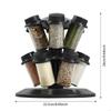 Rotating Black Mushroom Spice Organiser With 12 Glass Jars Removable Sifter Lids HX6C