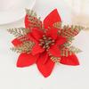 Simulation Christmas Flower Ornament Xmas Tree Silk Cloth Flower Hanging Pendant Merry Christmas Noel Gift Happy New Year 2027