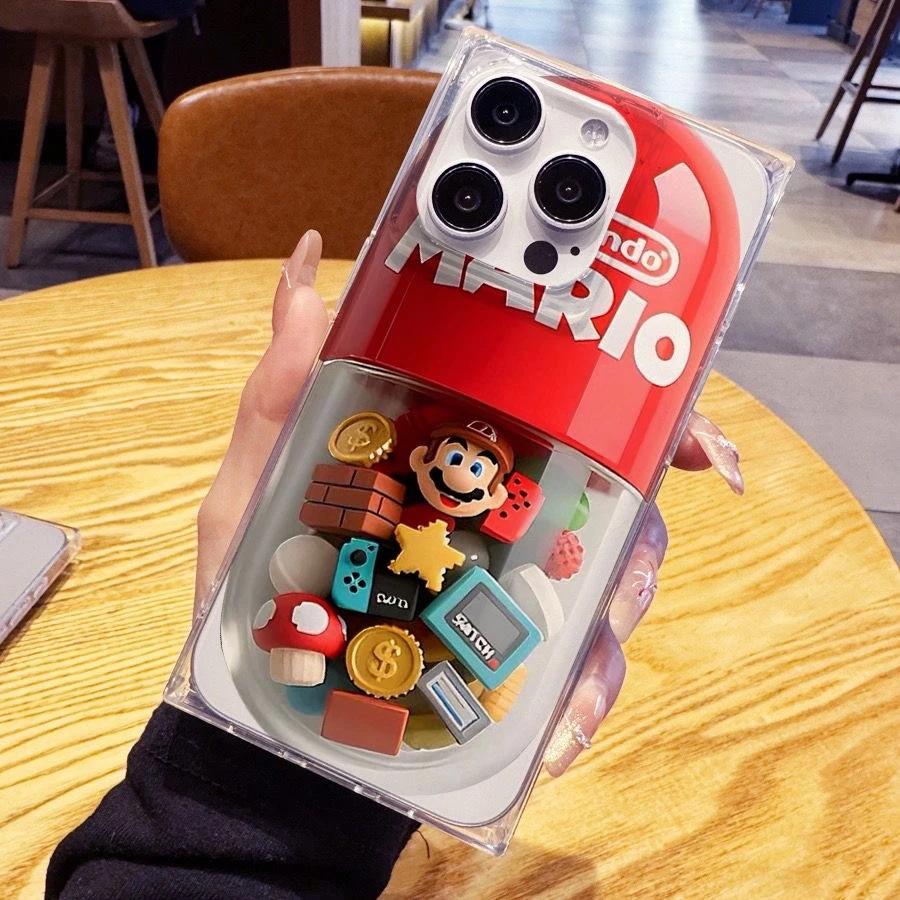 

Капсулы Марио для iPhone 16 Plus 15 Pro Max Чехол для телефона 14 Ледяные блоки 13 Креативность 12 11 Персонализация iphone 16 Pro