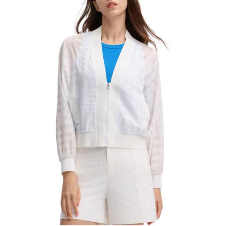 FILA Fashion Casual Lightweight Breathable Jacket Women jackets Bright-White F11W438705F-WT