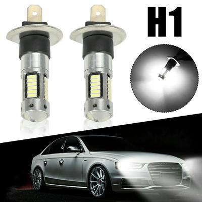 2pcs Car H1 LED Fog Lighting Lamps Headlights Kits High Beam Bulbs HID 6000K Xenon White Days Night Driving Running Lights