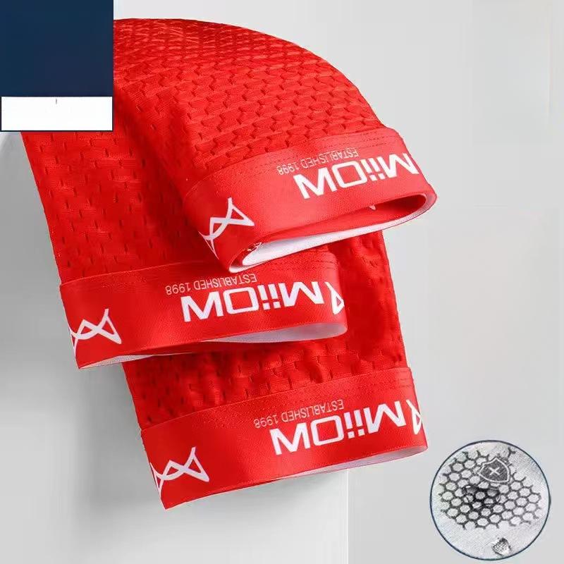 

3 шт. Мужские боксеры-брифы из ледяного шелка, сетчатые, дышащие, тонкие и сексуальные 4XL