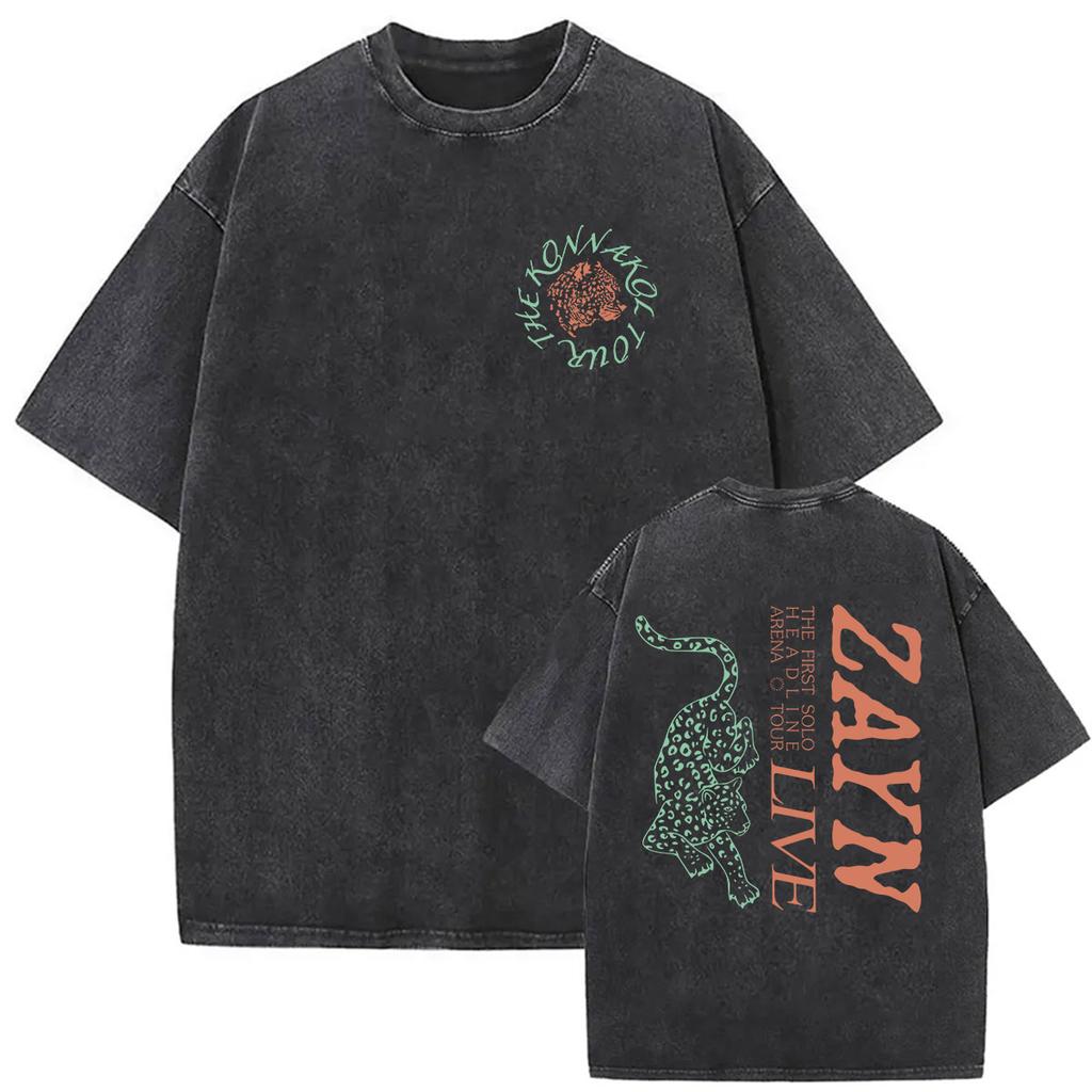 Zayn Malik The KONNAKOL Tour 2026 Vintage Washed T Shirt Men Women Summer High Quality ONeck Tshirts Fashion Oversized Tshirt
