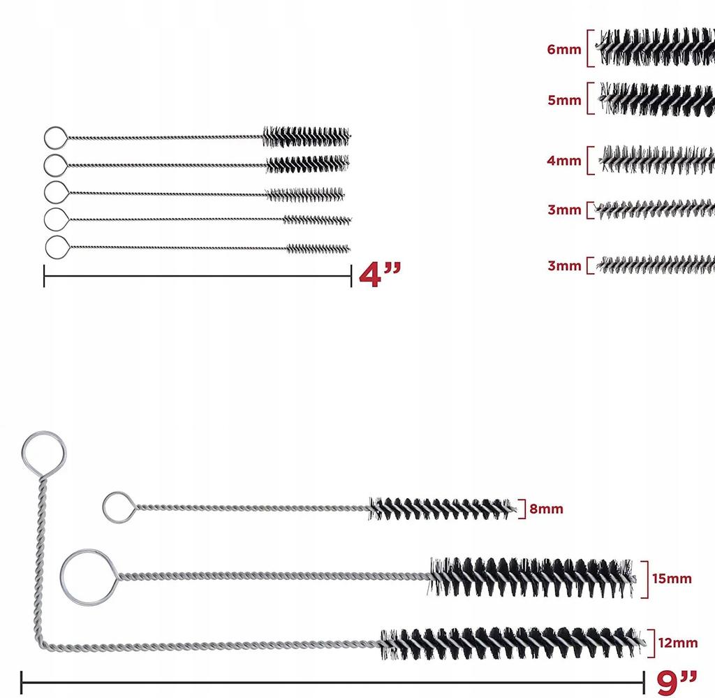 Rosfix Zestaw Czyszczący do Agregatu Malarskiego 24w1 – Wiele Rodzajów Szczotek i Igieł | Praktyczne Etui z Przegródkami | Uniwersalne Zastosowanie
