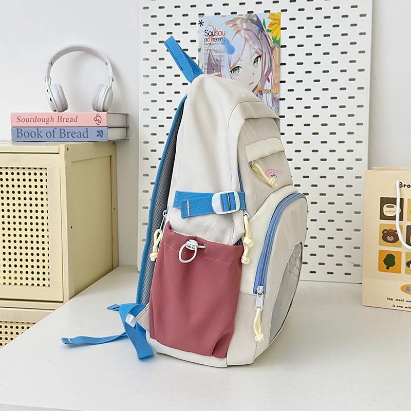 Student Color Contrast Schoolbag Large Capacity Lightweight Backpack