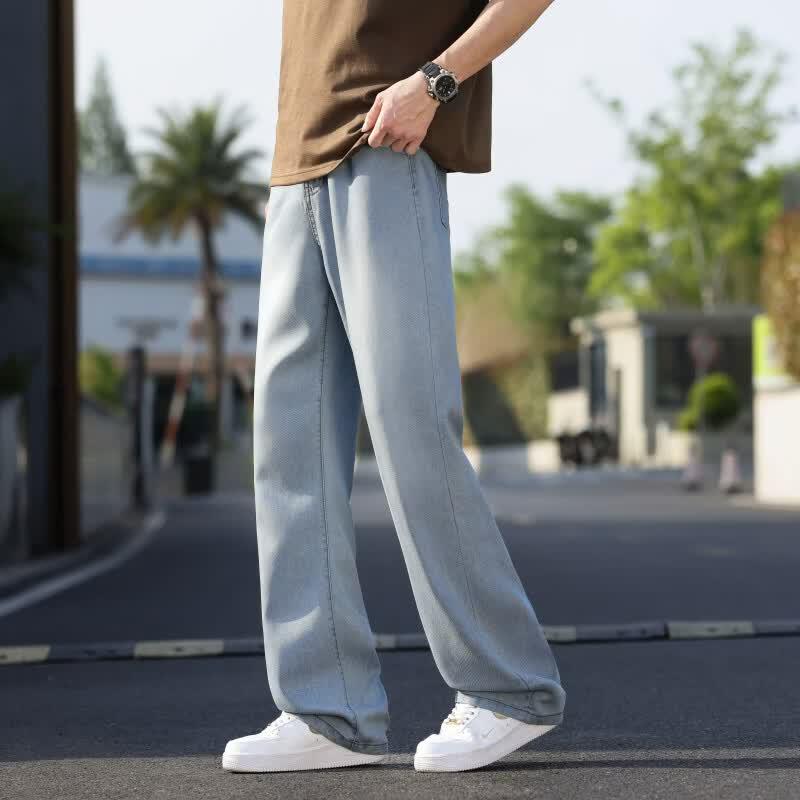 PLAYBOY Men's Loose Straight-Leg Denim Pants