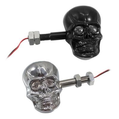 Universal Skull LED Turn Signals Blinker Indicator Lights 10mm Screw Signal Indicator Suitable for Motorbike 1 Pair