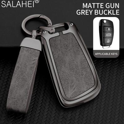 Husă pentru chei de mașină din piele din aliaj de zinc, husă de protecție pliabilă cu 3 butoane pentru A1 A3 A6 Q2 Q3 Q7 TT TTS R8 S3 S6 RS3 RS6 Accesorii
