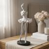 Figurina Ballerina Balletto Tutù Bianco Stile Ballerina in Piedi Finitura Lucida Ragazza