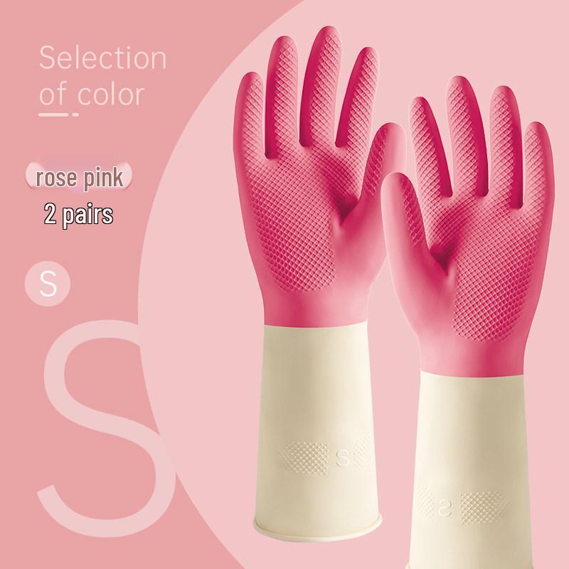 Women's Waterproof Rubber Gloves for Dishwashing, Pot Scrubbing, Vegetable & Clothes Washing, and Home Cleaning.