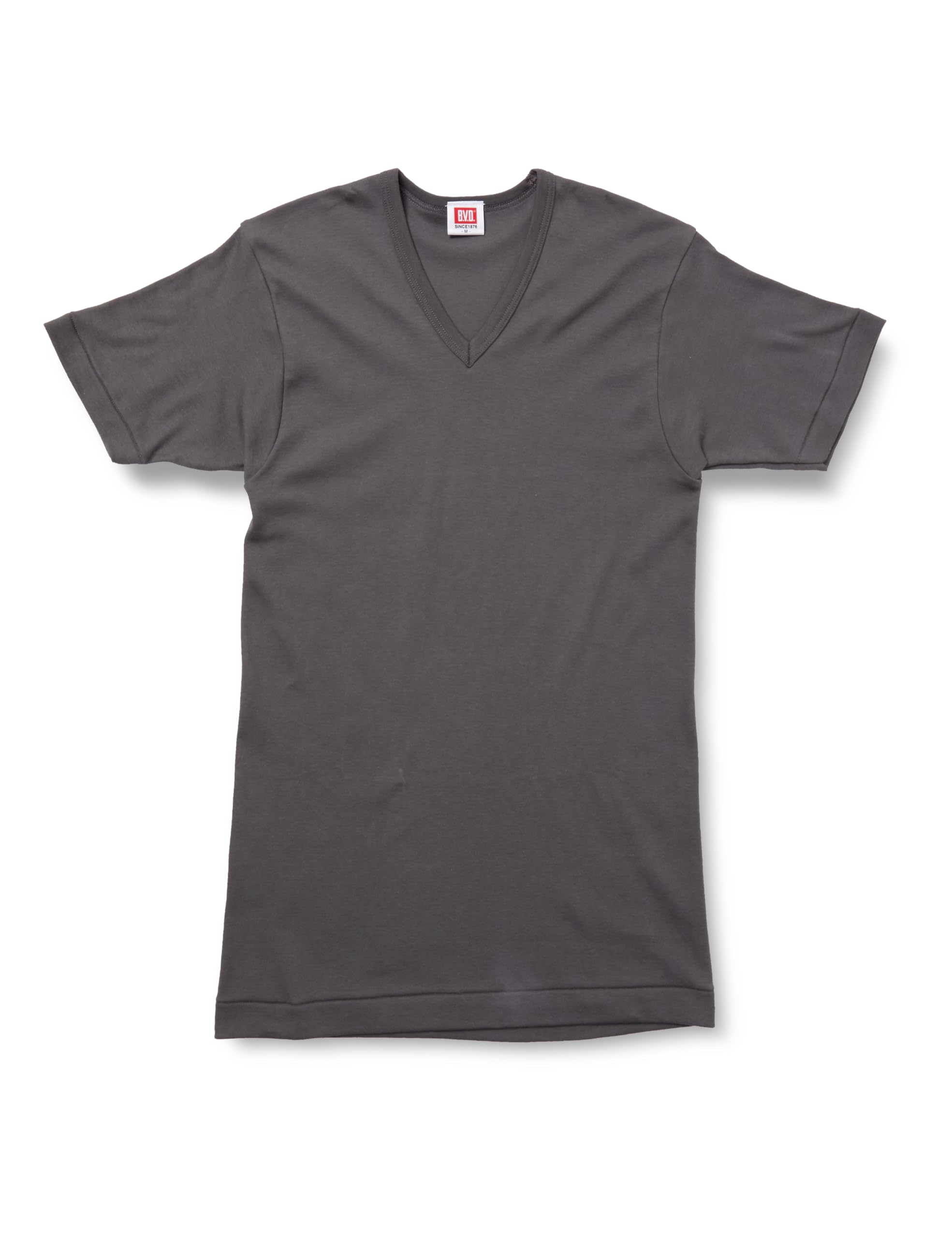 

Cottonwarm Short Sleeve Size LL B.V.D. V-Neck T-Shirt, 100% Cotton, Men s, Gray, серый