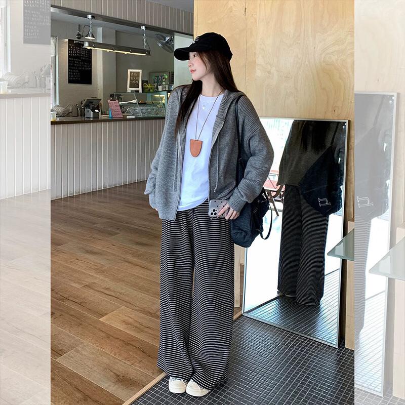 WASSUP ERSTAUNLICHER Damen Kapuzen-Reißverschluss Strickjacke