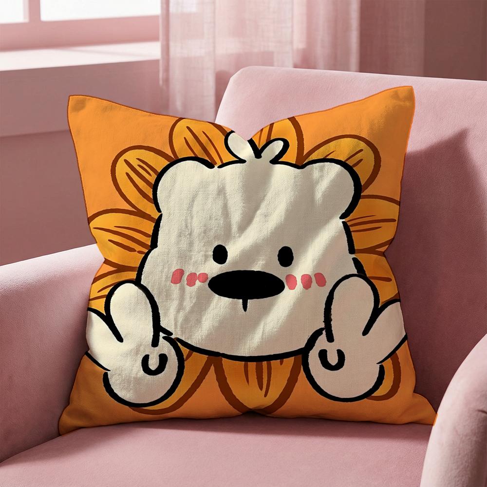Sticker cute bear stickers Cushion Cover MultiScene Pillow Cover for Home Car Reversible Soft Durable for Daily Use