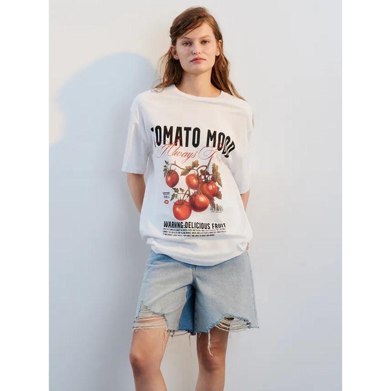 Western Style New Fashion Loose Casual Print Short Sleeve Cotton T-shirt Top Printed T-shirt Top