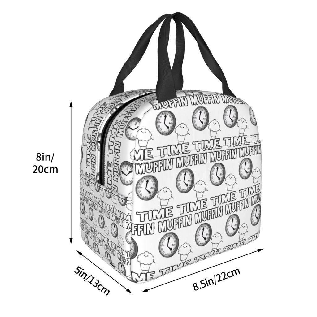 It Is Muffin Time (With Text) Insulated Lunch Bag for Kids School Cooler Thermal Food Box Tote Portable Lunch Boxes Container
