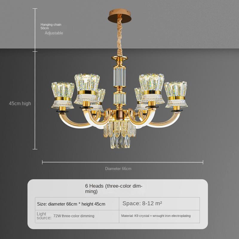 Lampadario di Cristallo Luce Soggiorno Moderno Semplice Atmosfera Camera da Letto Sala da Pranzo Luce Lampadario Soggiorno