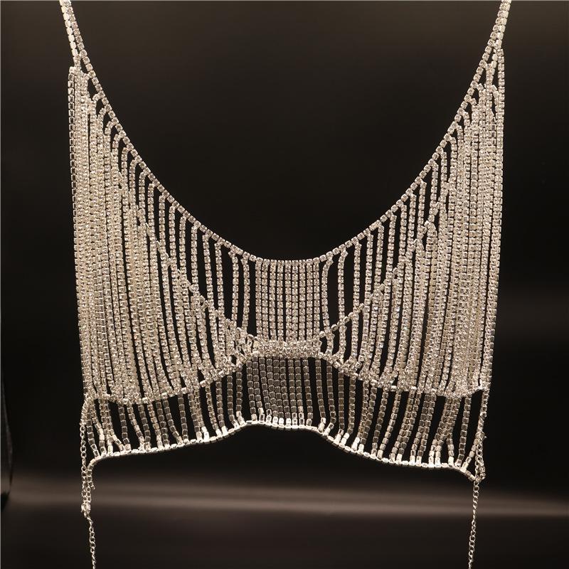 Rhinestone ķēdītes cami, mirdzošs sieviešu īsais