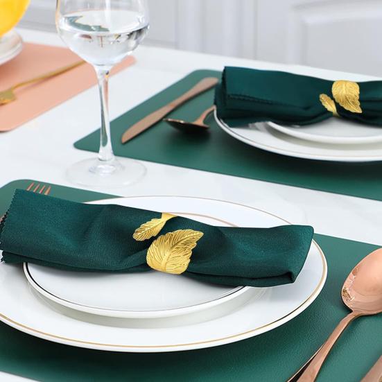 Leaf Napkin Rings Reusable Metal Napkin Holders Vintage Leaf Shaped Napkin Rings for Holiday